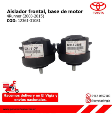 Aislador Frontal, Base De Motor 4Runner (2003-2015)